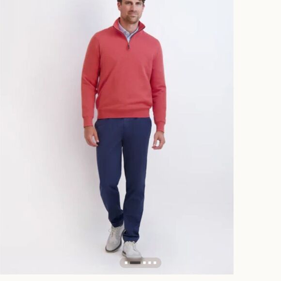 Fairway & Greene | Baruffa Merino Quarter Zip Windsweater in Coral Heather | L - Picture 5 of 5